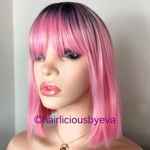 Bob wig with bangs straight